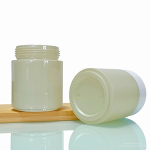 Vente en gros de pots en verre cosmétique ronds transparents givrés mats noirs de grande capacité 200g 200ml pour capsules et pilules - Product Image 2