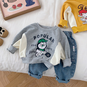 Felpa con cappuccio color patchwork per bambini 0-6 anni autunno inverno abbigliamento per bambini ragazzi pullover per cartoni animati felpa casual per bambini - Product Image 6