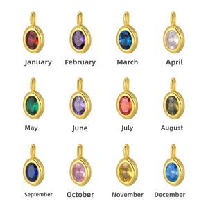 S925 argent Sterling haut de gamme bijoux à bricoler soi-même accessoires 12 pierre de naissance chanceux Zircon pendentif coloré charme beaux pendentifs - Product Image 2
