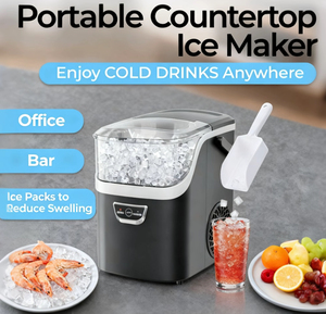 Hoge kwaliteit elektrische mini automatische snelkoelende vierkante ijsblokjesmachine roestvrijstalen behuizing 1,1 kg capaciteit 150W - Product Image 3