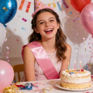 Custom Logo Girl Advertising 18 Print Unisex Customizable Happy Birthday Sash - Product Image 5