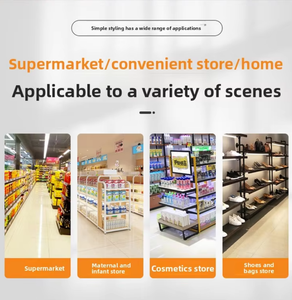 Estante de supermercado de un solo lado con ruedas Estantes de góndola metálicos Soporte de exhibición para tienda de negocios y exhibición - Product Image 6