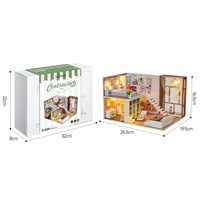 IIECREATE K-028 Kit de Casa de Muñecas en Miniatura de Madera 3D para Armar - Juguete Educativo para Construcción de Ciudades