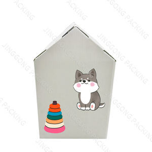Caja <span class=keywords><strong>de</strong></span> cartón corrugado <span class=keywords><strong>de</strong></span> color <span class=keywords><strong>de</strong></span> cartón con forma personalizada reciclable para techo <span class=keywords><strong>de</strong></span> leche kraft para gatos, casa <span class=keywords><strong>de</strong></span> mascotas con logotipo personalizado - Product Image 4