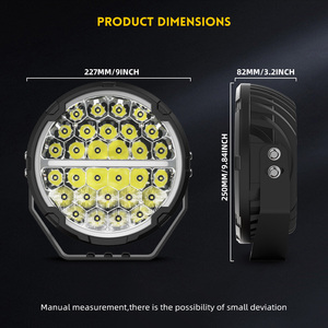Fari LED 4x4 da 9 Pollici, Luce Spot per Fuoristrada, Faro Rotondo da 9 Pollici, Luce di Lavoro LED Extra per Camion - Product Image 6