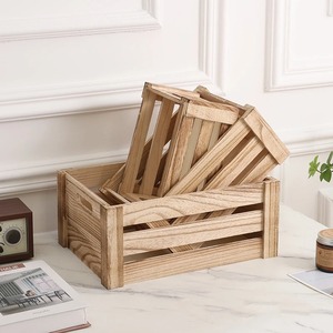 Boîte de rangement en bois pour l'organisation de la maison, porte-bouteilles, panier décoratif pour le salon, la chambre à coucher, organisateur de meubles - Product Image 4