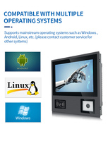 Monitor Táctil Industrial PCAP con Marco de Aleación de Aluminio de 3 mm, Compatible con Escaneo de Códigos de Barras y Códigos QR, Reconocimiento de Tarjetas IC+ID
