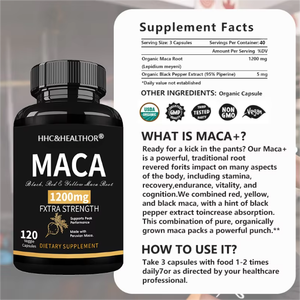 Capsules de Maca Péruvienne Biologique Mélange Brun Clair – Améliore l'Énergie et l'Endurance – Pour Hommes Adultes – Végétarien – Sans Gluten – Complément Herbal - Product Image 2