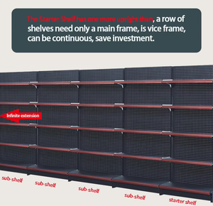 כל חור החתך מפלדה לסופרמרקט מדף תצוגה מתכתי קל משקל סִגְנוֹן - Product Image 4