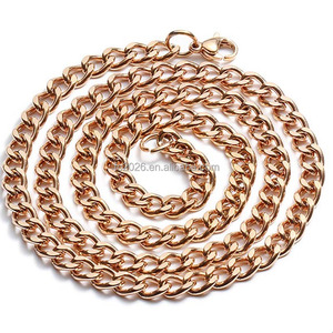 Cadena de eslabones cubanos de acero inoxidable cepillado soldado de doble cara, de varios tamaños, para collar, pulsera y bolso - Product Image 4