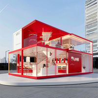 Maison conteneur préfabriquée extensible à 2 étages, design mobile empilable pour cafés, restaurants, et espaces alimentaires modulaires, maison de 40 pieds