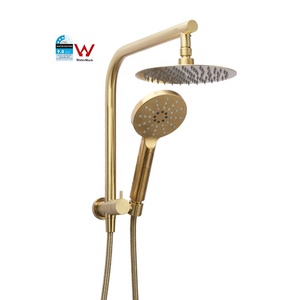 Factory Supply Watermark Wels <strong>Hand</strong> <strong>Held</strong> <strong>Shower</strong> <strong>Head</strong> <strong>Shower</strong> Mixer Watermark Brushed Gold Bathroom Faucet - Product Image 1