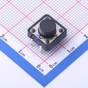 TS-KG1103-BB65F Tactile Switch Through hole Component THT,12x12mm Switch Single Pole Single Throw Round Button 2.5N Through Hole - Product Image 1