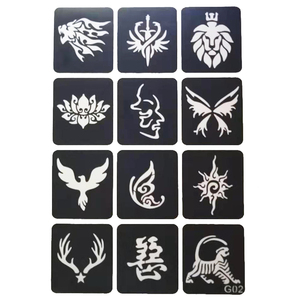 Al por mayor personalizado adhesivo cara pintura plantilla del tatuaje niños dibujo de pintura de <span class=keywords><strong>cuerpo</strong></span> y cara pintura plantilla para DIY - Product Image 3