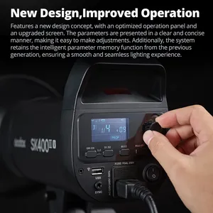 <span class=keywords><strong>Flash</strong></span> de studio professionnel compact Godox SK300III-V SK400III-V SK300IIIV SK400IIIV avec système X 2.4G pour photographie et streaming en studio - Product Image 2