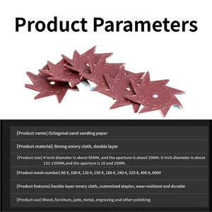Papel de Lija Abrasivo Octogonal <span class=keywords><strong>para</strong></span> Uso en Máquinas, Grano Personalizado <span class=keywords><strong>para</strong></span> Pulir y Esmerilar - Product Image 6