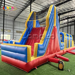 Parcours d'obstacles gonflable pour enfants en PVC de qualité commerciale, <span class=keywords><strong>jeux</strong></span> gonflables <span class=keywords><strong>Ninja</strong></span> avec toboggan pour enfants - Product Image 3
