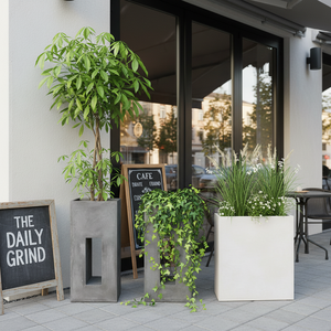 Macetero Multifuncional de Fibra de Arcilla - Separador de Ambientes Estilo Nórdico <span class=keywords><strong>con</strong></span> Orificio de Drenaje para Jardín <span class=keywords><strong>Vertical</strong></span>, Uso en Interiores/Exteriores - Product Image 4