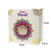 Boîte cadeau personnalisée pour Diwali, boîte d'emballage en carton pour desserts avec fenêtre pour les pâtisseries