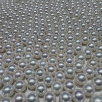 Perles d'Akoya d'eau douce rondes parfaites de 5-6 mm, lustre miroir métallique, perles en vrac pour la fabrication de bijoux fins DIY