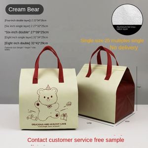 Takeaway Heat Preservation Non-Woven Insulated Cooler Bags for Bread and Cake with Custom Logo and Disposable Design - Product Image 6