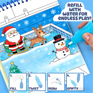 Tableau <span class=keywords><strong>de</strong></span> <span class=keywords><strong>dessin</strong></span> à l'eau personnalisable pour enfants, série Noël, ensemble <span class=keywords><strong>de</strong></span> livres <span class=keywords><strong>de</strong></span> peinture à l'eau portables et réutilisables - Product Image 4