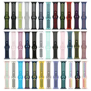 Sport Waterproof Silicone Soft Rubber Strap 38-45MM Ultra Charms luxury Smart Plastic For i Watch Band For Apple Watch Band