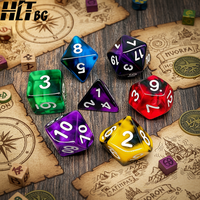 Ensemble de dés polyédriques en acrylique personnalisés pour DND RPG, 7 pièces, 16 mm, coins arrondis, dés en plastique transparent, vente en gros