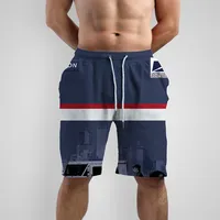 1 adet kişiselleştirilmiş baskı New York erkekler Jogger şort özel Logo EE temel kısa spor plaj pantolonları sporcu ağı nefes şort