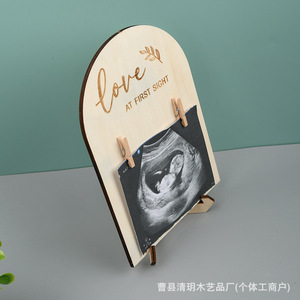 Cadre photo double face en bois pour échographie de bébé avec support – Idéal pour présenter les souvenirs de nouveau-né et décorer la chambre - Product Image 5