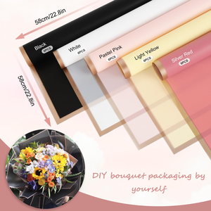 58*58CM <b>Sheet</b> High Quality Hot Selling <b>Plastic</b> Double Sided 2 Tone Matt Flower Wrapping Paper - Product Image 3