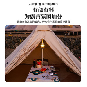 Lanterne rétro rechargeable pour le camping, lumière LED blanc chaud, lampe de tente portable pour l'extérieur avec charge Type C - Product Image 5