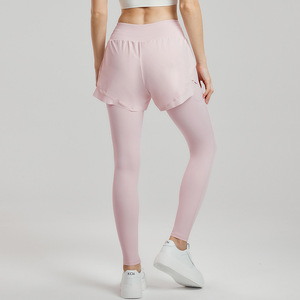 Mallas <span class=keywords><strong>2</strong></span> <span class=keywords><strong>en</strong></span> <span class=keywords><strong>1</strong></span> con logotipo personalizado para <span class=keywords><strong>mujer</strong></span>, mallas cortas transpirables de alta elasticidad para <span class=keywords><strong>mujer</strong></span>, yoga, correr, gimnasio, deporte, todo a juego - Product Image 5