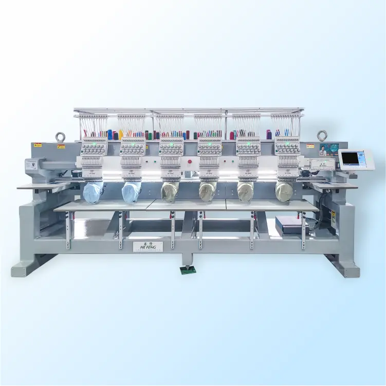 6 heads 12 needles cap color touch LCD screen embroidery machine with factory price