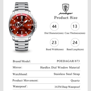 Montres de luxe originales pour hommes, lumineuses, étanches, avec date, montre de bureau pour hommes, acier inoxydable, quartz, montre-bracelet pour homme - Product Image 6