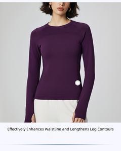 Atasan Yoga lengan panjang wanita untuk musim gugur & Musim Dingin-cocok untuk Pilates, Yoga, lari & Olahraga, leher bulat - Product Image 2