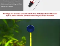 Termometer Kaca Mewah untuk Akuarium dengan Suction Cup, Skala Jelas, Ramah Lingkungan, Alat Pengukur Suhu Air