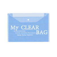 Commande en gros, logo personnalisé, taille assortie, couleur assortie, sac transparent imprimé, porte-documents A4, dossier transparent en plastique avec bouton pression