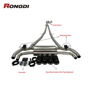 Nouvel échappement Valvetronic 540i à expédition rapide pour G30 B58 3.0T en acier inoxydable Catback noir brillant avec embouts en fibre de carbone - Product Image 2