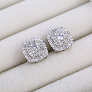 Boucles d'oreilles carrées vintage pour femmes, style pierre blanche, bijoux d'oreille tendance - Product Image 2