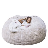 Échantillons gratuits, canapé inclinable surdimensionné, fauteuil pouf géant, fauteuil pouf moderne extra large en fourrure, siège de canapé pouf sans rembourrage