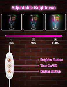 Cócteles y <span class=keywords><strong>sueños</strong></span> Decoración de pared en decoración de bar. Fiesta regulable. Bar de cócteles. <span class=keywords><strong>Pub</strong></span>. Club nocturno. Decoración de la cueva del hombre Letreros de neón LED - Product Image 3