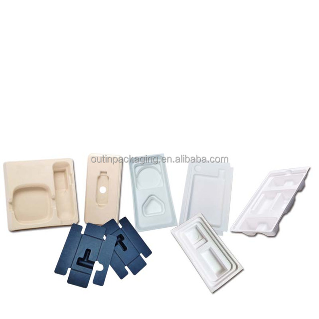 Custom Logo Biodegradable Bagasse Pulp Eco-friendly Paper Molded Pulp Packaging Box for Electronics Camera Featuring Embossing