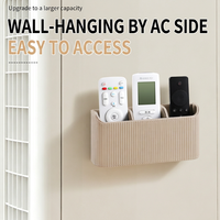 Support mural en cuir pour télécommande avec crochets adhésifs sans perçage pour téléviseur, climatiseur, projecteur, organisateur de rangement