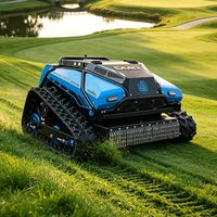In China gemaakte kettingaangedreven RC grasmaaier, mini rupsmaaier, op benzine, met verwisselbare accessoires