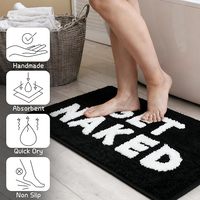 Alfombra de Baño Divertida FIGOO con Diseño de Arcoíris Azul, Alfombra de Ducha Antideslizante y Lavable con Estampado de Personas Desnudas