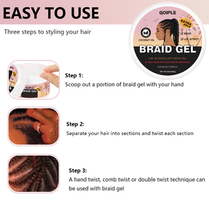 OEM Loc n Twist hydratant pour verrouillage Cornrow Extra Hold Control frisottis Edge Styling Gel Label privé Gel de tresse hautement brillant - Product Image 5