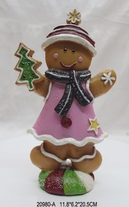Noël Gingerbread Man Figurines Résine <span class=keywords><strong>Village</strong></span> De Noël Gingerbread Man Ornement Europe Figurine Personnalisée Figurine Polyresin - Product Image 5