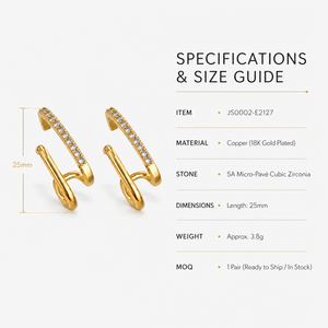 Orecchini a clip da donna dal design semplice, accessori per l'orecchio da indossare tutti i giorni - Product Image 5