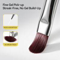 BORN PRETTY Stylo Constructeur d'Ongles 2-en-1 Ovale et Liner, Pinceau à Ongles Polyvalent à Manche Métallique pour Peinture et Extension d'Ongles